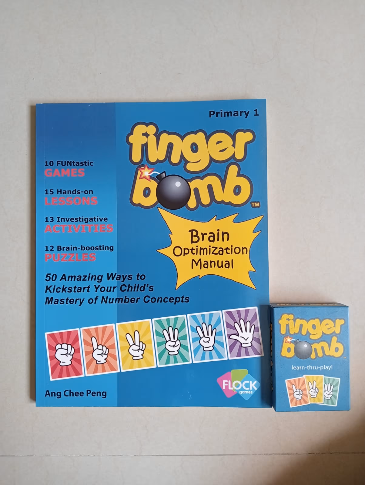 Fingerbomb Learning Materials - Book and Cards set for Primary Math